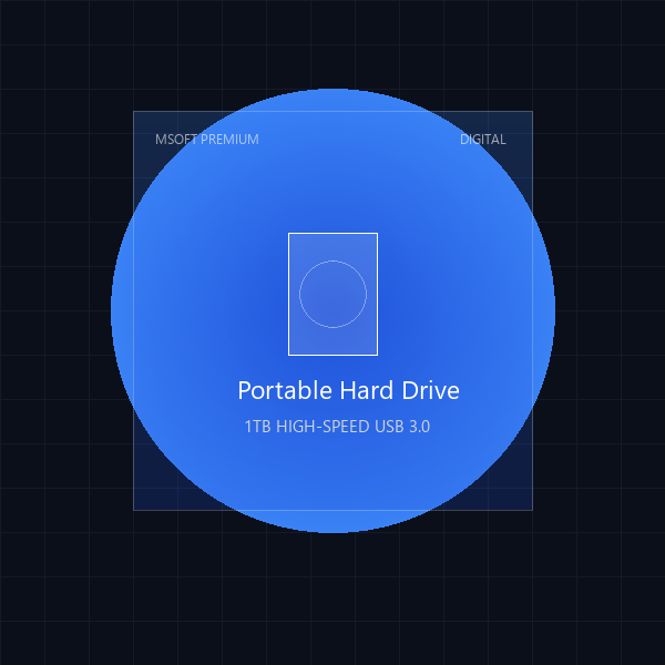 Portable External Hard Drive 1TB